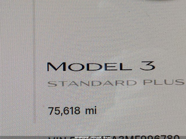 5YJ3E1EA3MF996780 Tesla Model 3 Standard Range Plus Rear-wheel Drive