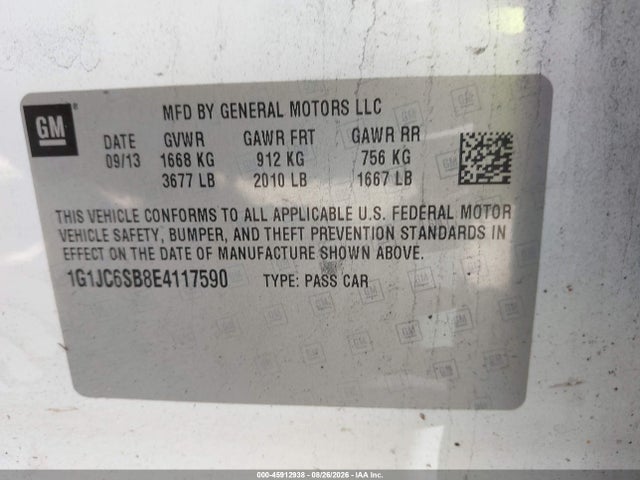 Chevrolet Sonic Lt Auto 2014 1G1JC6SB8E4117590 Image 9