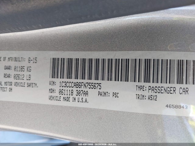 1C3CCCAB6FN755675 Chrysler 200 Limited