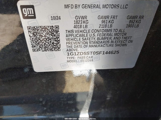 Chevrolet MALIBU LT 2025 1G1ZD5ST0SF144625 Image 9