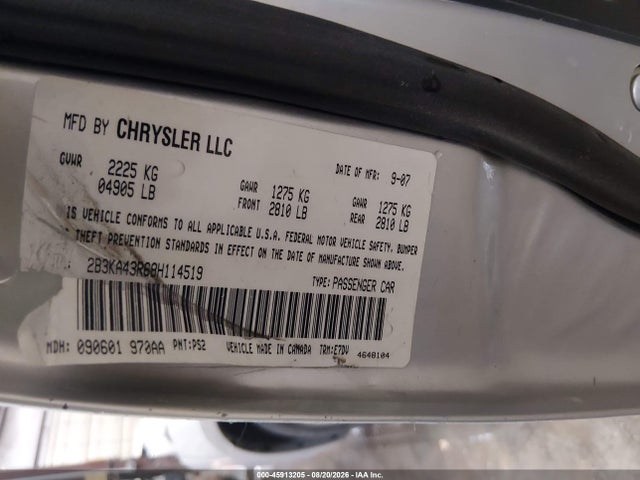 Aukcja sprzedaży 2008 Dodge Charger, vin: 2B3KA43R68H114519, numer aukcji: 45913205