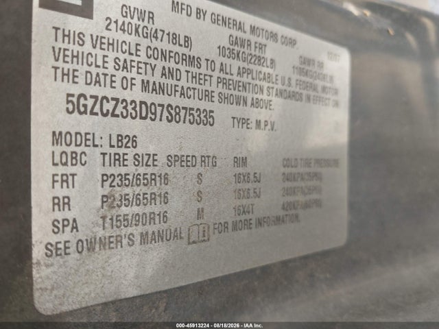 45913224 :رقم المزاد ، 5GZCZ33D97S875335 vin ، 2007 Saturn Vue 4 Cyl مزاد بيع