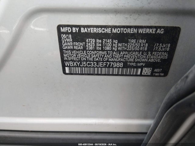 Продаж на аукціоні авто 2018 Bmw X2 Xdrive28i, vin: WBXYJ5C33JEF77988, номер лоту: 45913344