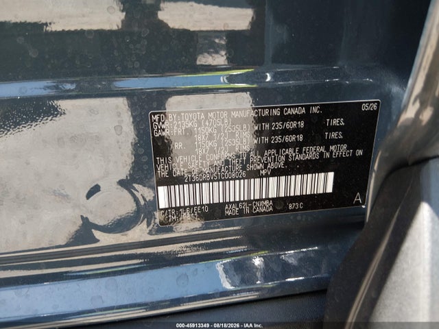 45913349 :رقم المزاد ، 2T36DRBV5TC008026 vin ، 2026 Toyota Rav4 Xle Premium مزاد بيع