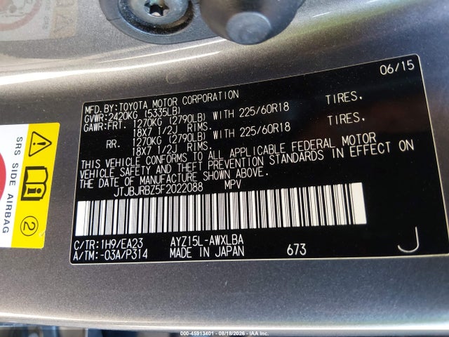 Продажа на аукционе авто 2015 Lexus Nx 300h, vin: JTJBJRBZ5F2022088, номер лота: 45913401