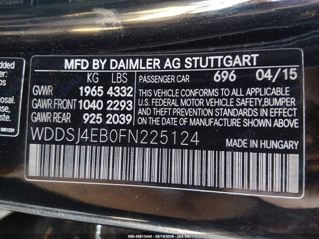 Mercedes-Benz CLA 250 2015 WDDSJ4EB0FN225124 Image 9