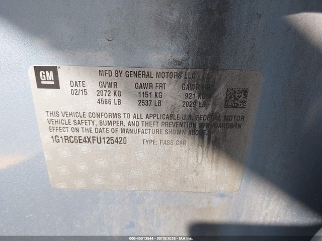 Chevrolet Volt 2015 1G1RC6E4XFU125420 Image 9