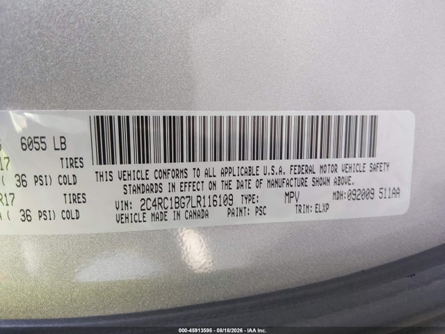Chrysler Pacifica Touring L 2020 2C4RC1BG7LR116109 Image 9