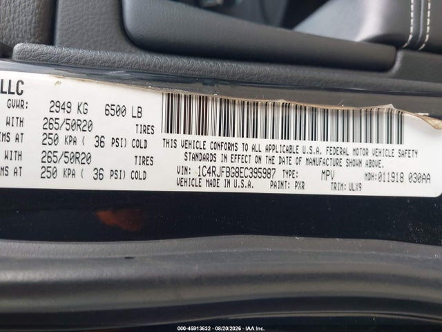 1C4RJFBG8EC395987 Jeep Grand Cherokee Limited