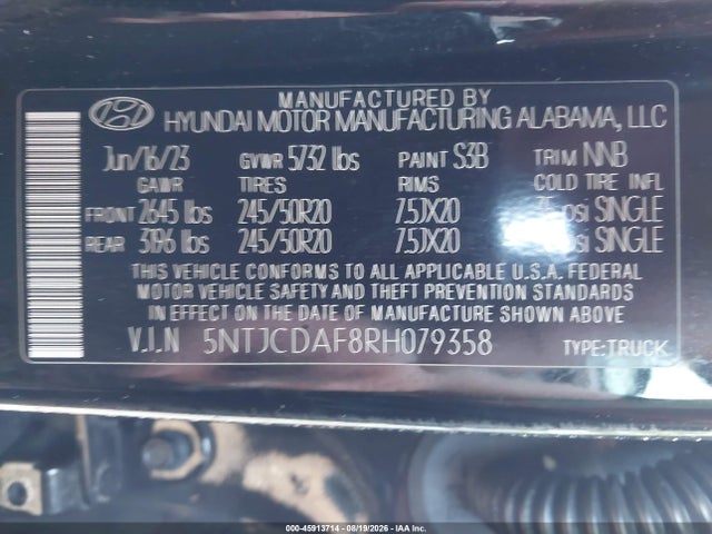 Продаж на аукціоні авто 2024 Hyundai Santa Cruz Night, vin: 5NTJCDAF8RH079358, номер лоту: 45913714