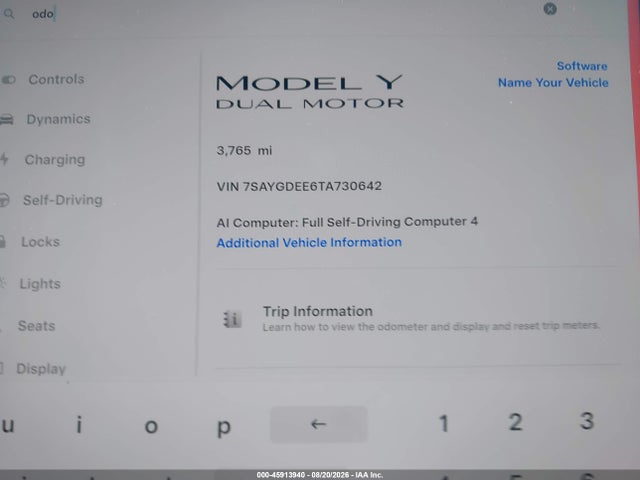 Продаж на аукціоні авто 2026 Tesla Model Y All-wheel Drive/long Range Launch Series/premium All-wheel Drive, vin: 7SAYGDEE6TA730642, номер лоту: 45913940