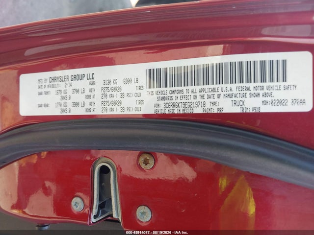 2014 Ram 1500 Express მანქანა იყიდება აუქციონზე, vin: 3C6RR6KT9EG219718, აუქციონის ნომერი: 45914077