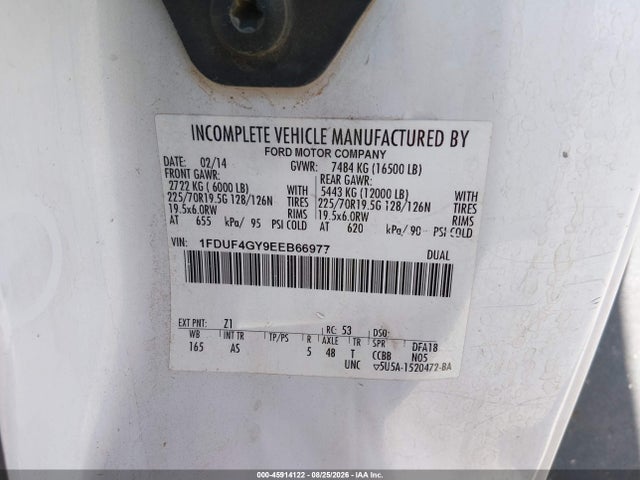 Aukcja sprzedaży 2014 Ford F-450 Chassis Xl, vin: 1FDUF4GY9EEB66977, numer aukcji: 45914122