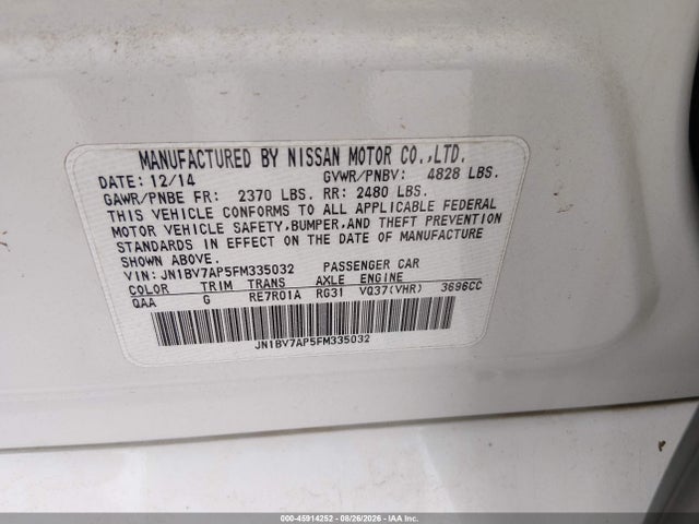 Продажа на аукционе авто 2015 Infiniti Q50 Premium, vin: JN1BV7AP5FM335032, номер лота: 45914252