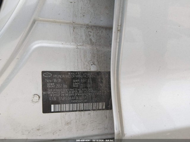 45914261 :رقم المزاد ، 5NPE34AF1KH758975 vin ، 2019 Hyundai Sonata Sel مزاد بيع