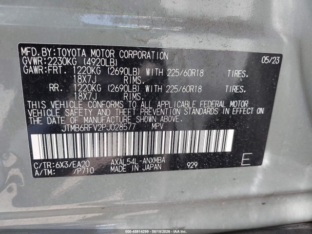 Продажа на аукционе авто 2023 Toyota Rav4 Hybrid Xle Premium, vin: JTMB6RFV2PJ028577, номер лота: 45914299