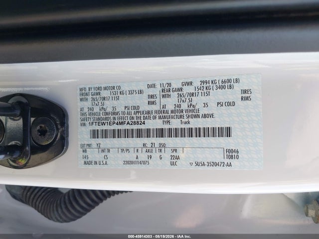 1FTEW1EP4MFA28824 Ford F-150 Xl