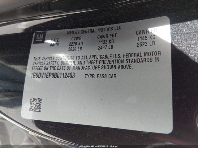 Продаж на аукціоні авто 2011 Cadillac Cts-v, vin: 1G6DV1EP0B0112463, номер лоту: 45914347