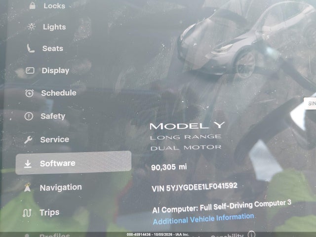 Продаж на аукціоні авто 2020 Tesla Model Y Long Range Dual Motor All-wheel Drive, vin: 5YJYGDEE1LF041592, номер лоту: 45914436