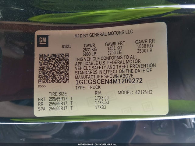 1GCGSCEN4M1209272 Chevrolet Colorado 2wd Short Box Lt