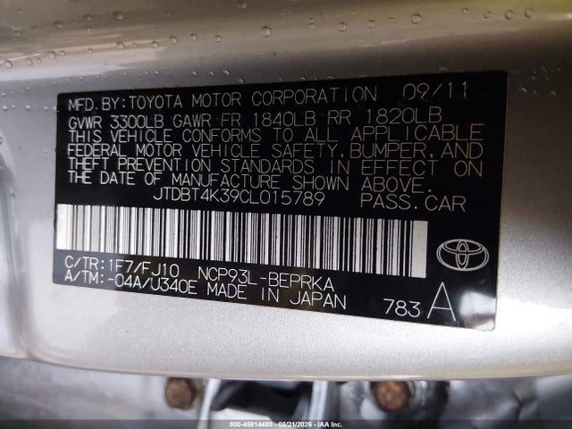 Продажа на аукционе авто 2012 Toyota Yaris, vin: JTDBT4K39CL015789, номер лота: 45914480
