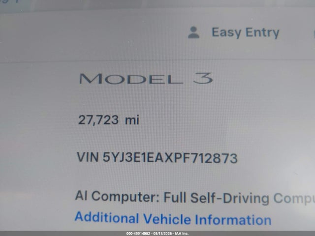 Tesla Model 3 Rear-wheel Drive 2023 5YJ3E1EAXPF712873 Image 15