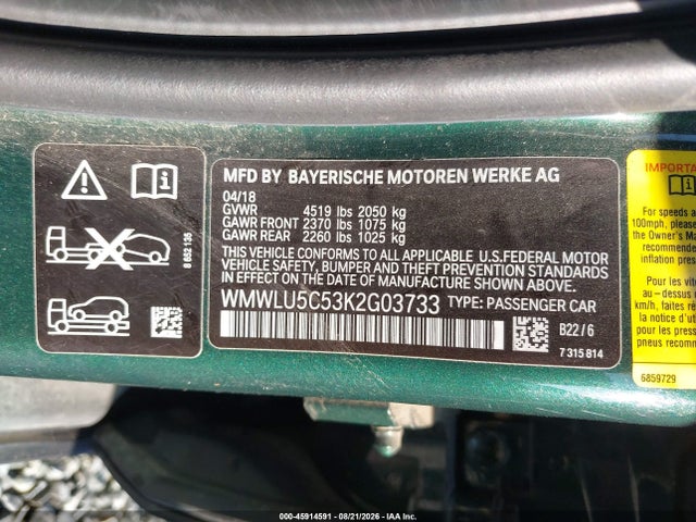 Продажа на аукционе авто 2019 Mini Clubman Cooper S, vin: WMWLU5C53K2G03733, номер лота: 45914591
