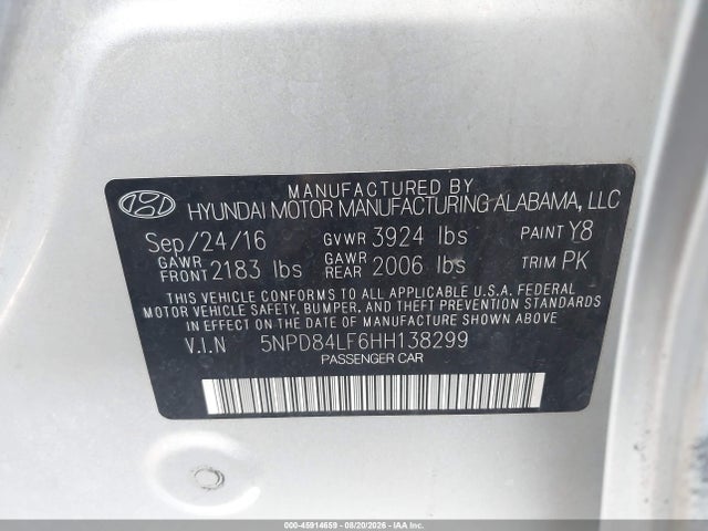 Hyundai ELANTRA SE 2017 5NPD84LF6HH138299 Image 9