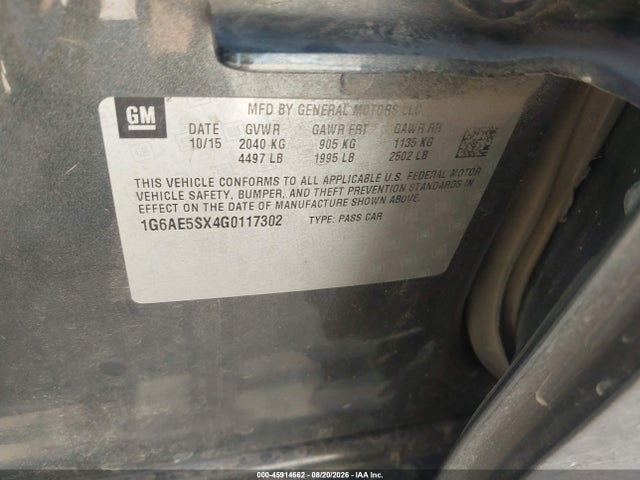 45914662 :رقم المزاد ، 1G6AE5SX4G0117302 vin ، 2016 Cadillac Ats Premium Collection مزاد بيع