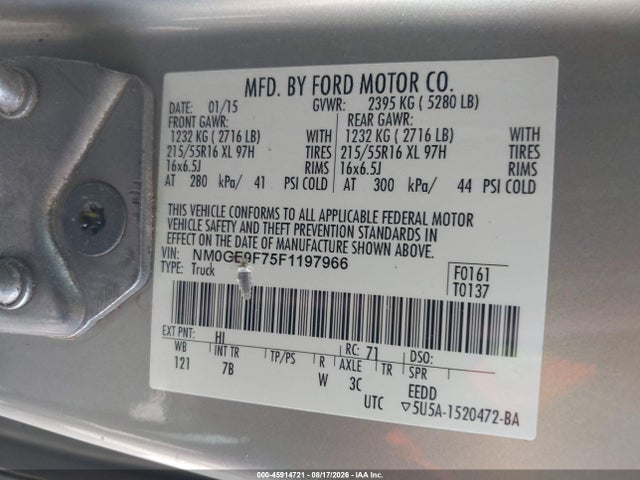 Ford Transit Connect Xlt 2015 NM0GE9F75F1197966 Image 9