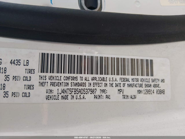 Продажа на аукционе авто 2010 Jeep Compass Limited, vin: 1J4NT5FB5AD537907, номер лота: 45914787