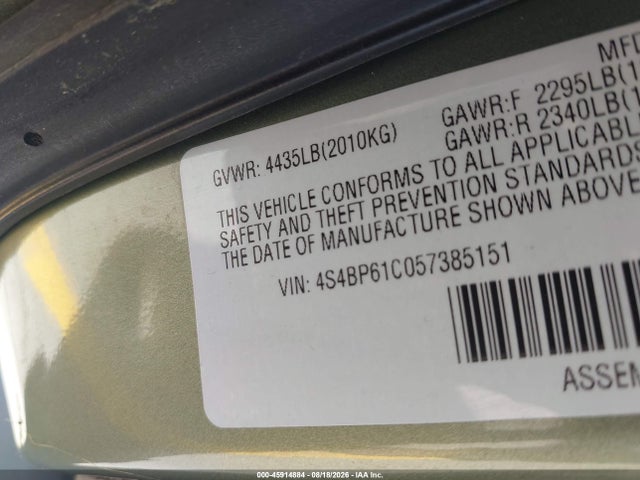 Aukcja sprzedaży 2005 Subaru Outback 2.5i, vin: 4S4BP61C057385151, numer aukcji: 45914884