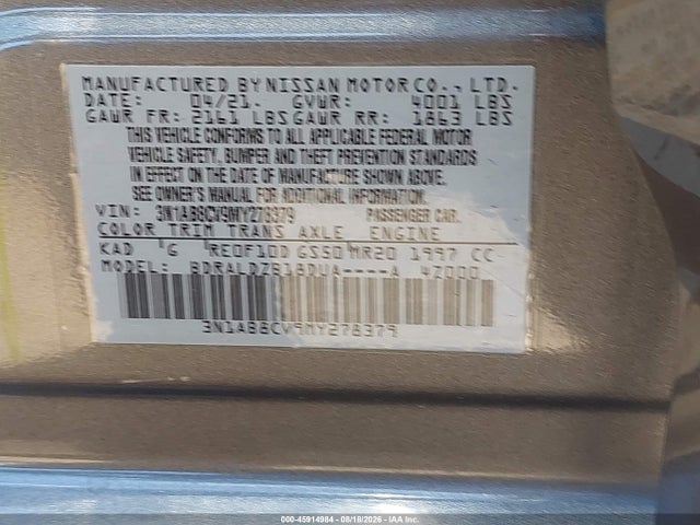 3N1AB8CV9MY278379 Nissan Sentra Sv Xtronic Cvt