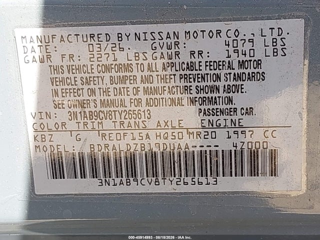 Nissan SENTRA SV 2026 3N1AB9CV8TY265613 Image 9