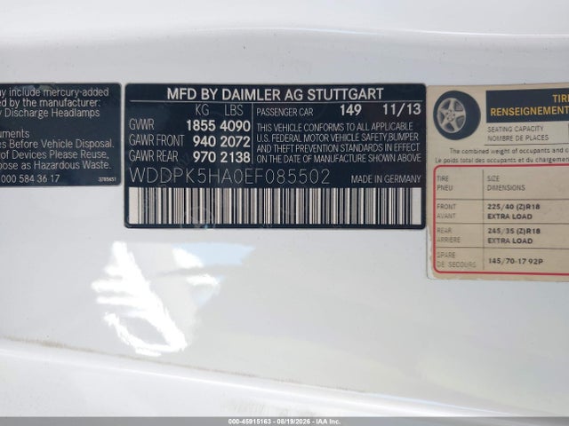 WDDPK5HA0EF085502 Mercedes-Benz SLK 350