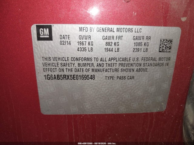 Cadillac ATS LUXURY 2014 1G6AB5RX5E0169548 Image 9