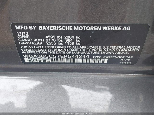 45915463 :رقم المزاد ، WBA3B5C57EP544244 vin ، 2014 Bmw 328i Xdrive مزاد بيع