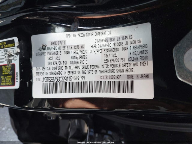 Продаж на аукціоні авто 2011 Mazda Cx-9 Sport, vin: JM3TB2BV5B0329119, номер лоту: 45915500