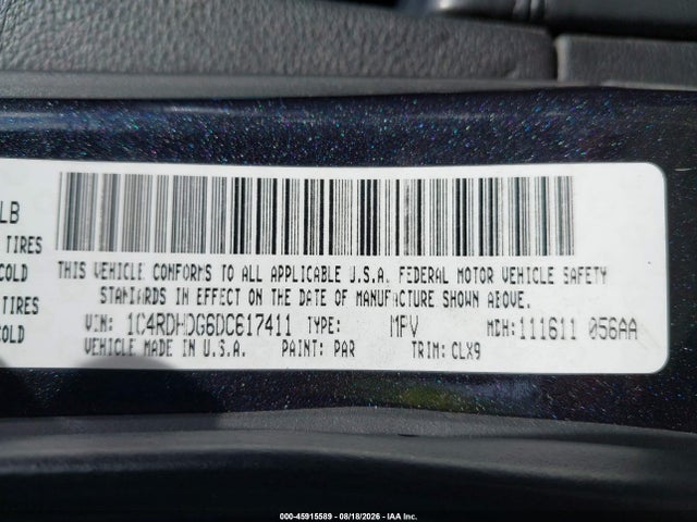 45915589 :رقم المزاد ، 1C4RDHDG6DC617411 vin ، 2013 Dodge Durango Crew مزاد بيع