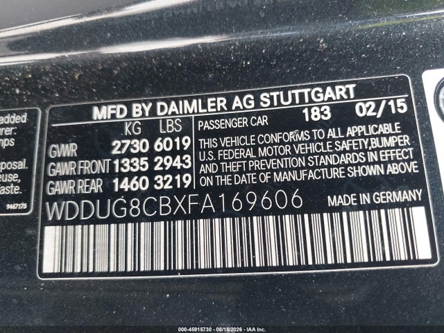 Продажа на аукционе авто 2015 Mercedes-benz S 550, vin: WDDUG8CBXFA169606, номер лота: 45915730