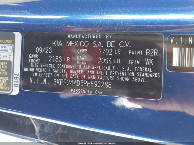 KIA Forte Lxs 2023 3KPF24AD5PE693288 Image 9