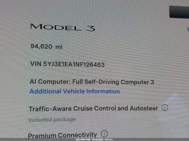 Tesla Model 3 Rear-wheel Drive 2022 5YJ3E1EA1NF126463 Image 7