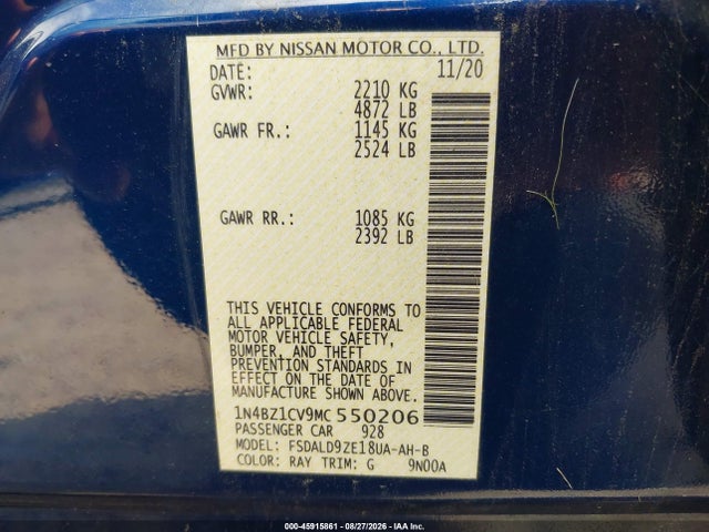 1N4BZ1CV9MC550206 Nissan Leaf Sv Plus 62 Kwh