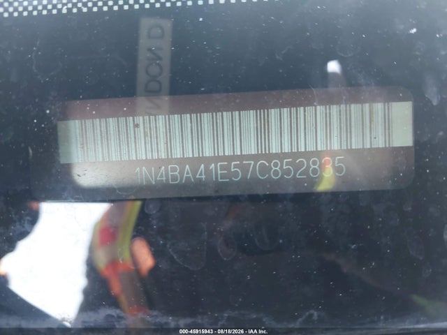 Продаж на аукціоні авто 2007 Nissan Maxima 3.5 Sl, vin: 1N4BA41E57C852835, номер лоту: 45915943