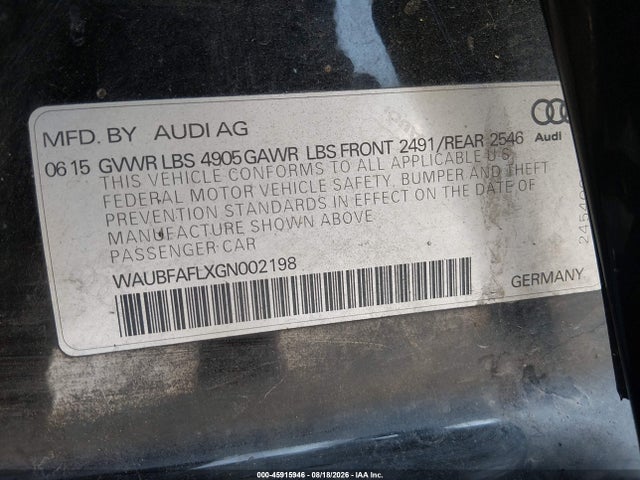 Audi A4 PREMIUM 2016 WAUBFAFLXGN002198 Image 9