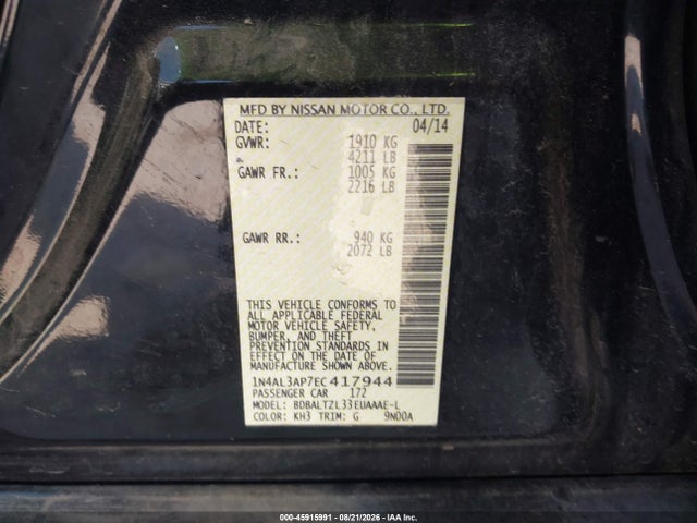 Nissan Altima 2.5 Sv 2014 1N4AL3AP7EC417944 Image 9