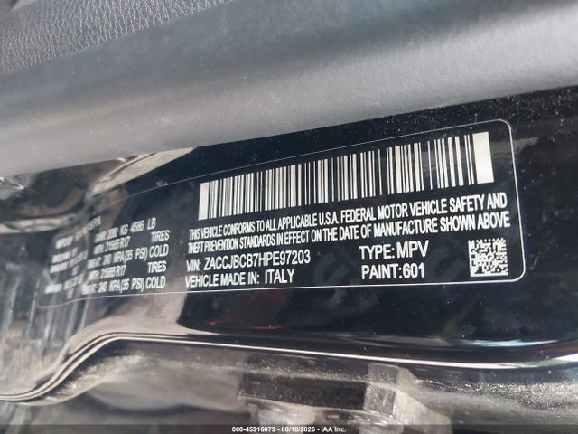 45916079 :رقم المزاد ، ZACCJBCB7HPE97203 vin ، 2017 Jeep Renegade Trailhawk مزاد بيع