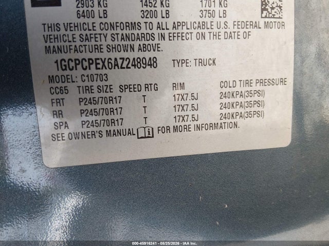 Продаж на аукціоні авто 2010 Chevrolet Silverado 1500 Work Truck, vin: 1GCPCPEX6AZ248948, номер лоту: 45916241