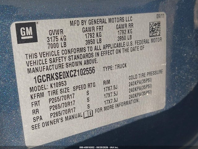 Продажа на аукционе авто 2012 Chevrolet Silverado 1500 Lt, vin: 1GCRKSE0XCZ102556, номер лота: 45916302