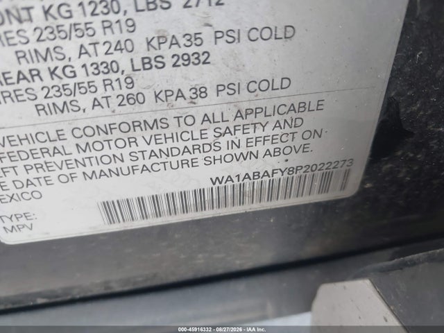 Aukcja sprzedaży 2023 Audi Q5 Premium 40 Tfsi Quattro S Tronic, vin: WA1ABAFY8P2022273, numer aukcji: 45916332